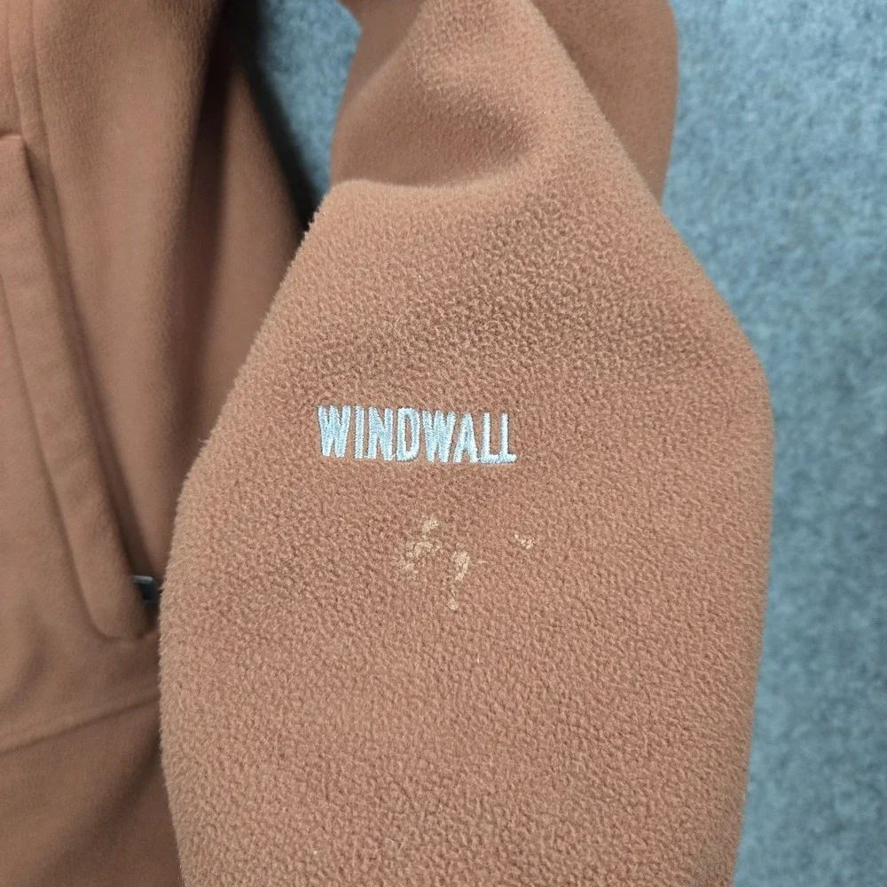 The North Face Windwall Jacket Mens‎ Small Orange Fleece Full Zip Outdoor